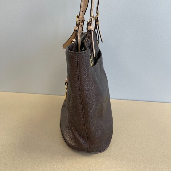 Michael Kors Bronze Leather Tote Shoulder Bag - Preowned - Picture 2 of 12